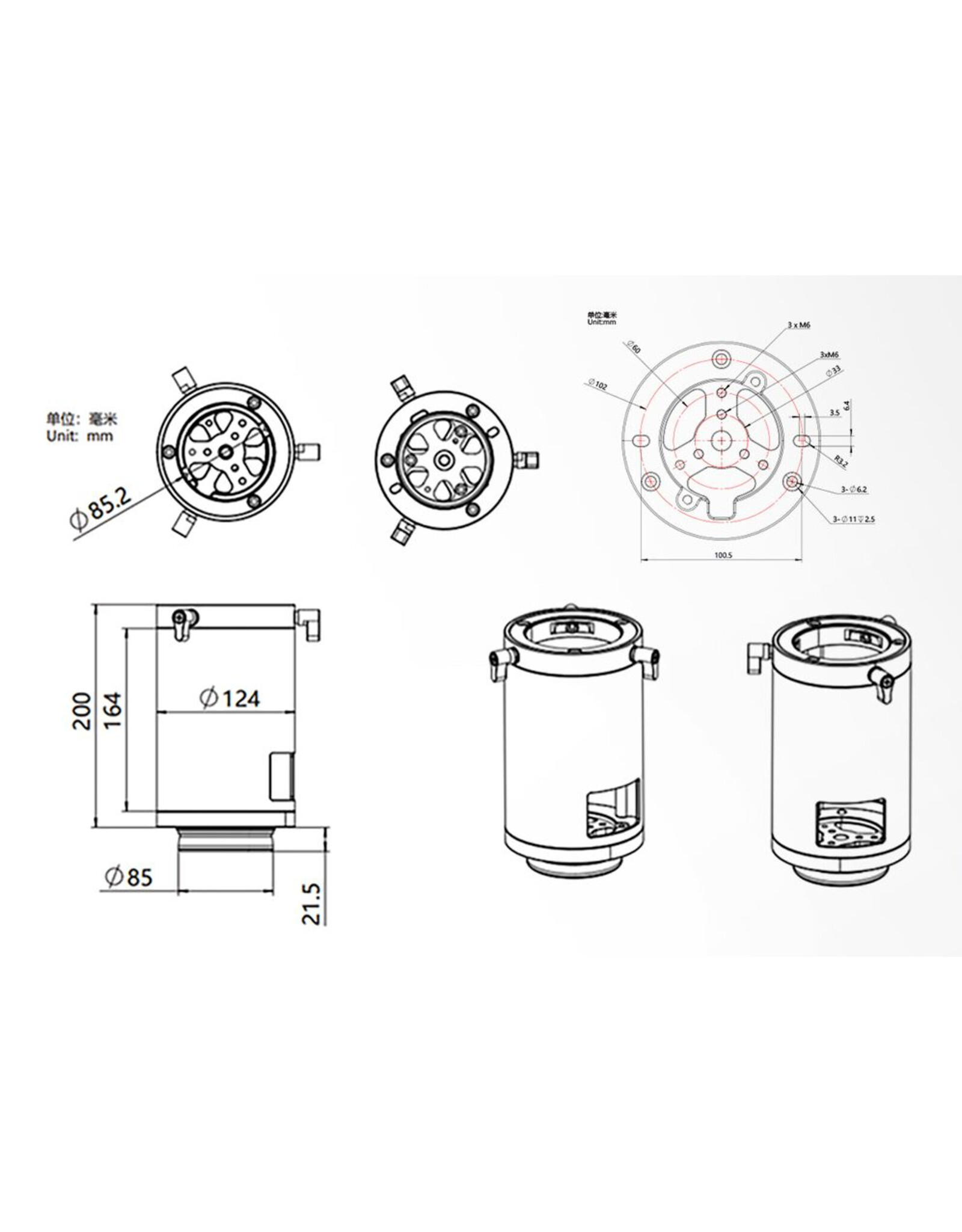 ZWO Zuilverlenging PE200