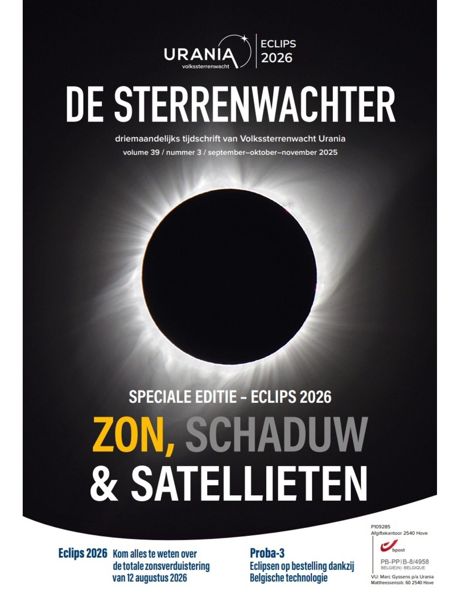 Volkssterrenwacht Urania De Sterrenwachter - Speciale Editie - Eclips 2026