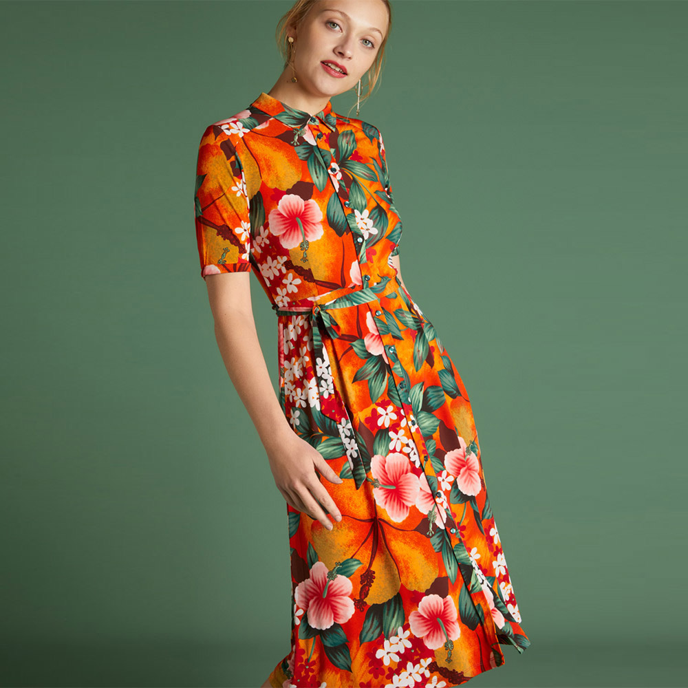 Ss21 King Louie Rosie Dress El Segundo Popsicle Orange Hippe Kippe 