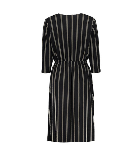 Geisha Dress Vertical Stripes Long Sleeve 17112-20 Black Combi