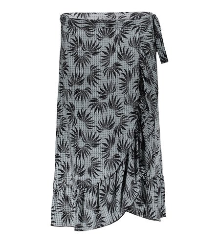 Geisha Skirt All Over Print Wrap Ruffles 16076-20 Black Grey Combi