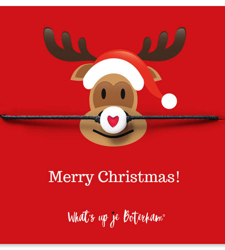 What's up je Boterham Lovebandje Kerst Rudolf zwart