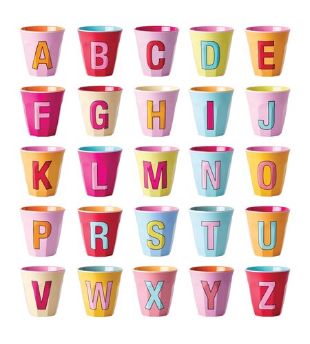 RICE Melamine Full Alphabet W Pinkish Colors