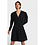 Alix The Label Ladies Knitted Solid Dress With Pleats Black