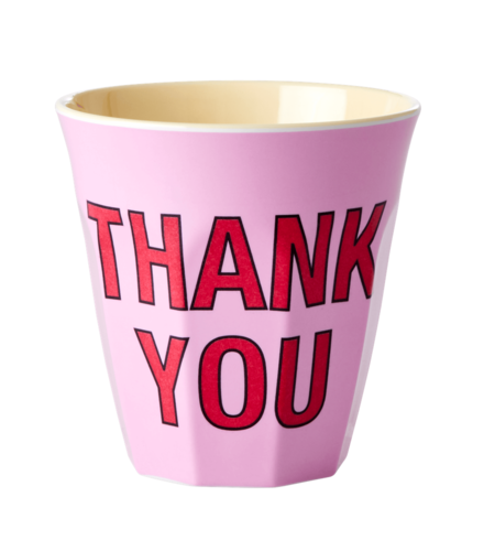 RICE Melamine Cup Thank You Pink
