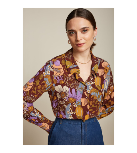 King Louie Winona Blouse Nifty Rum Brown