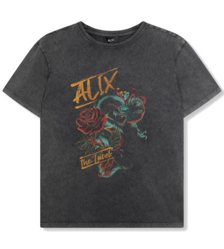 Alix The Label Ladies Knitted Dragon T-Shirt Black