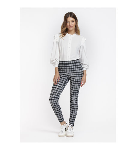 Studio Anneloes Flodown Check Trousers Black Off White