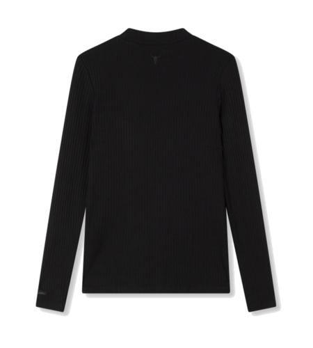 Alix The Label Ladies Knitted Rib Turtle Neck Top Black