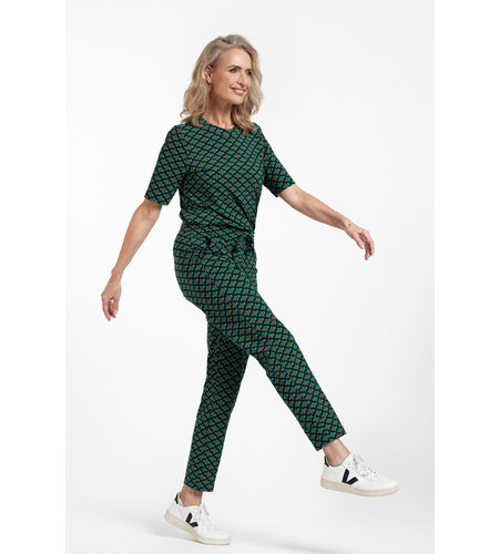 Studio Anneloes Annalot Graphic Trousers Army Emerald