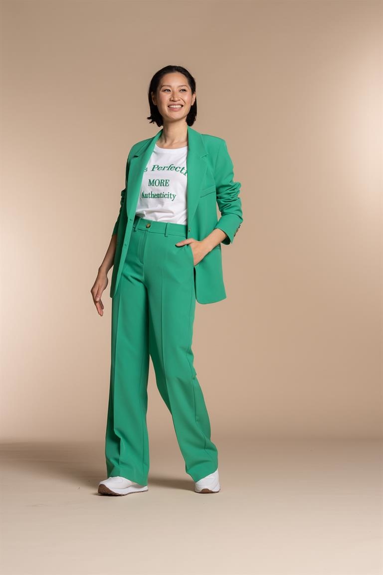 Moderator ego gehandicapt Geisha T-Shirt Embroidered Tekst White Green bestellen? - Hippe Kippe