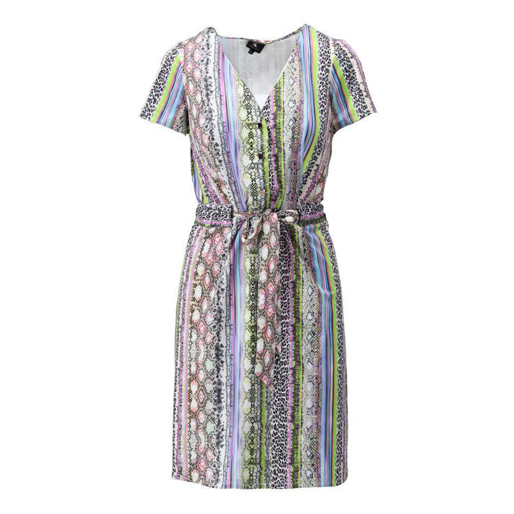 KDesign Jurk Korte Mouwen Print & Strap P506 bestellen? Hippe Kippe