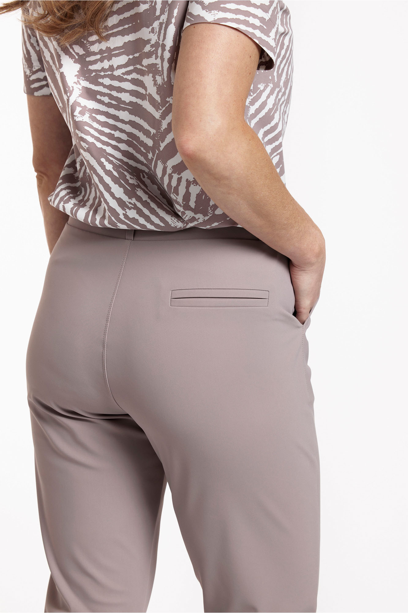 Studio Anneloes Mara Bonded Flair Trousers Taupe bestellen? Hippe Kippe