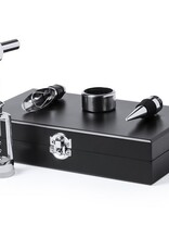 4-Teiliges Wein Set mit Holzbox Schwarz
