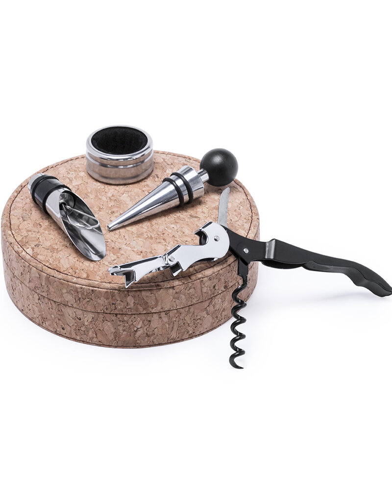 4-Teiliges Wein Set mit Korkbox