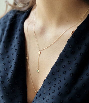 14 karaat geelgouden dames ketting - Jackie - Long Drop