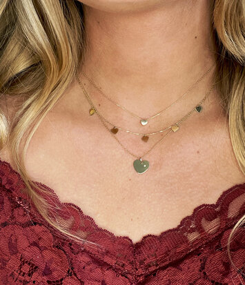 14 karaat geelgouden dames ketting - Jackie - Plain Heart