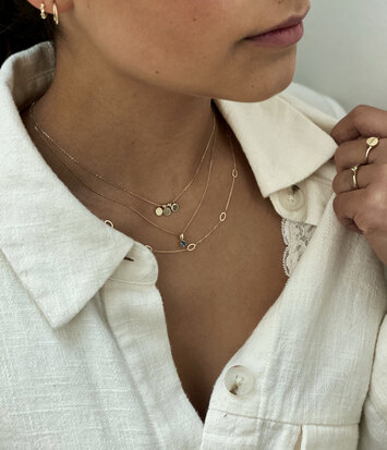 14 karaat geelgouden dames ketting met Topaas - Jackie