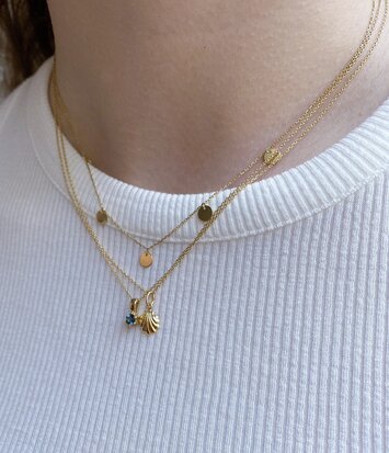 14 karaat geelgouden dames ketting met Seashell - Jackie