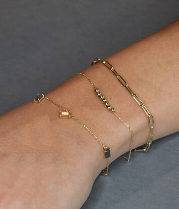 14 karaat geelgouden armband - Jackie - Mini Dots Bracelet