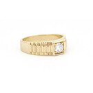 14 karaat geelgouden ring met diamant  - Hutjens - Rolex president ring met diamant-3