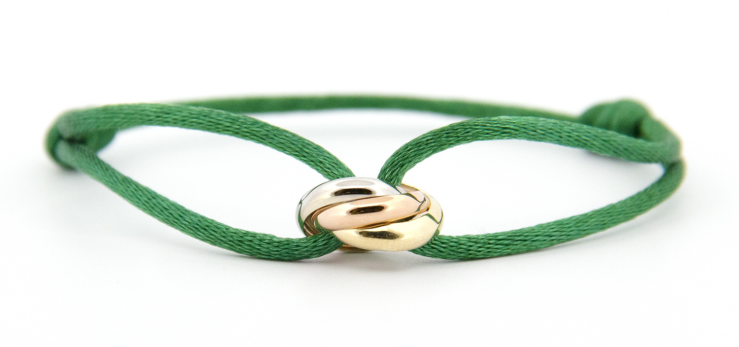 14 karaat tricolour armband - Trinity - Green - Hutjens Rope-1