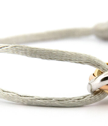 14 karaat tricolour armband - Trinity - Grey - Hutjens Rope
