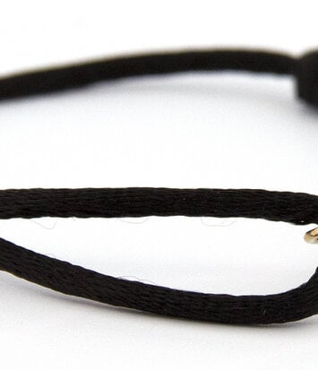14 karaat geelgouden armband - Lucky Charm - Black - Hutjens Rope