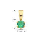 Ketting met geboortesteen hanger MEI: Smaragd - Hutjens - 14 karaat geelgouden smaragd hangery-5