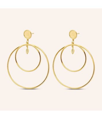 Zilveren oorstekers verguld in 18 krt geelgoud - Diamanti Per Tutti - Bella Vita Earrings