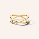 Zilveren ring verguld in 18 krt geelgoud - Diamanti Per Tutti - Crossover Ring-1