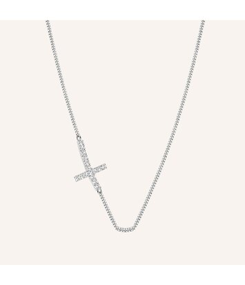 Zilveren ketting verguld in rhodium - Diamanti Per Tutti - Faith Necklace