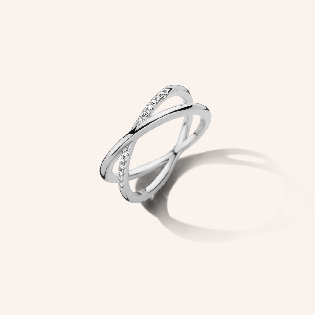 Zilveren ring - Diamanti Per Tutti - Crossover Ring-1