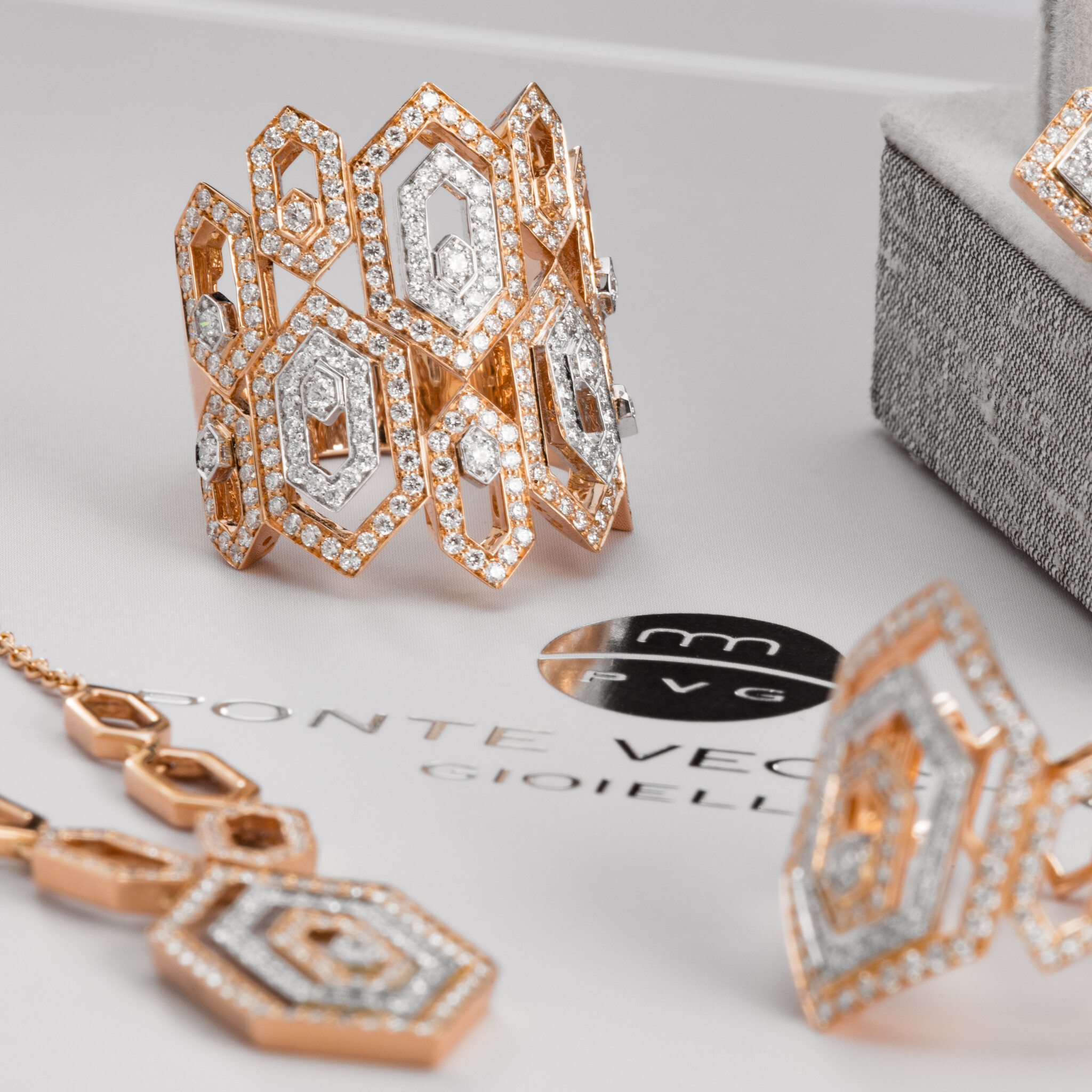 18 karaat roségouden dames ring met diamanten - Butterfly - Medium - Ponte Vecchio-2