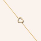 Zilveren armband verguld in 18 krt geelgoud - Diamanti Per Tutti - Heart Chain Bracelet-1