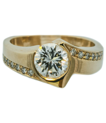 14 karaat gouden ring dames - Nova met Briljanten - Geelgouden ring