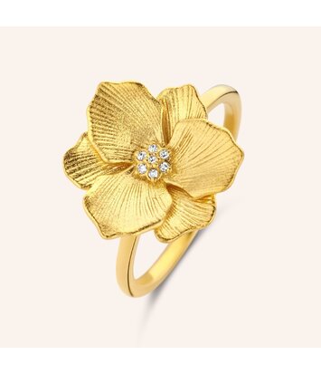 Zilveren ring goudkleurig verguld - Diamanti Per Tutti - Jasmine Ring