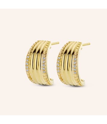 Zilveren oorstekers verguld in 18 krt geelgoud - Diamanti Per Tutti - Vesper Earrings