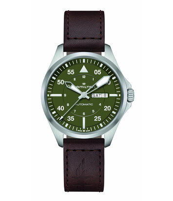 Hamilton  - Horloge Heren - Khaki Aviation Pilot Day Date - H64635560