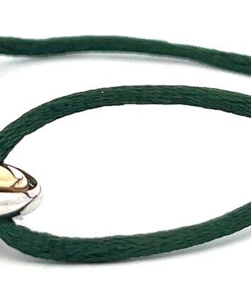 14 karaat tricolour armband - Trinity - Dark Green - Hutjens Rope