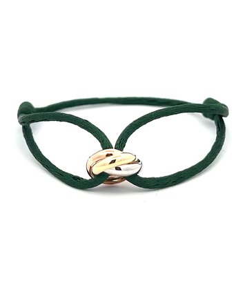 14 karaat tricolour armband - Trinity - Dark Green - Hutjens Rope