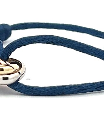 14 karaat tricolour armband - Trinity - Blue - Hutjens Rope