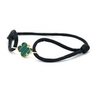 14 karaat geelgouden armband - Lucky Charm - Black/Green - Hutjens Rope-2