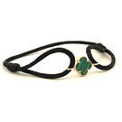 14 karaat geelgouden armband - Lucky Charm - Black/Green - Hutjens Rope-3