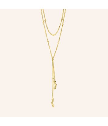 Zilveren ketting goudkleurig verguld - Diamanti Per Tutti - Wave Necklace