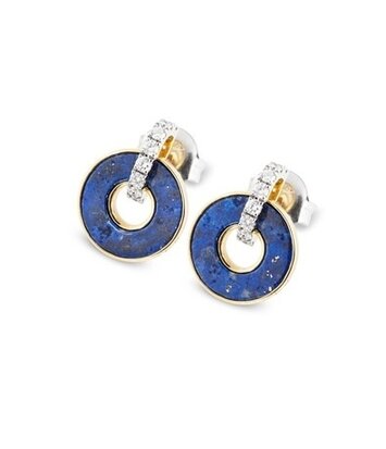 18 karaat geelgouden oorstekers  - Promesse Blue - Ponte Vecchio