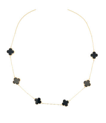 14 karaat geelgouden ketting - Lucky Onyx - Hutjens