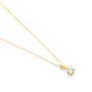 18 karaat geelgouden ketting met diamant -  0.05 ct. - 6 poot chaton-3