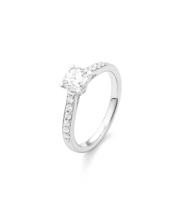 18 karaat witgouden ring met diamant 0.95crt. - Solitair