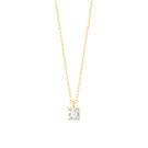 18 karaat geelgouden ketting met diamant -  0.25 ct. - 4 poot chaton-1